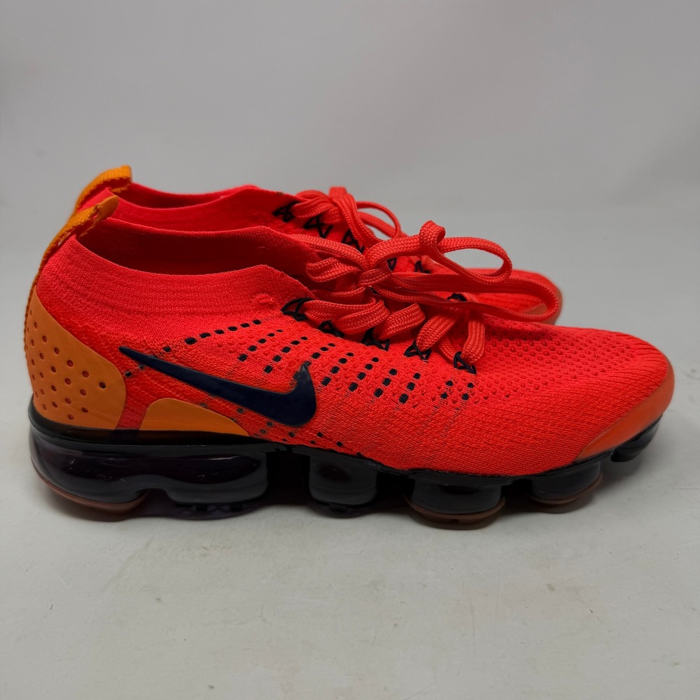 Nike Shoes Mens 7 Air VaporMax Flyknit 2 Crimson Orange 942842-201 EUC